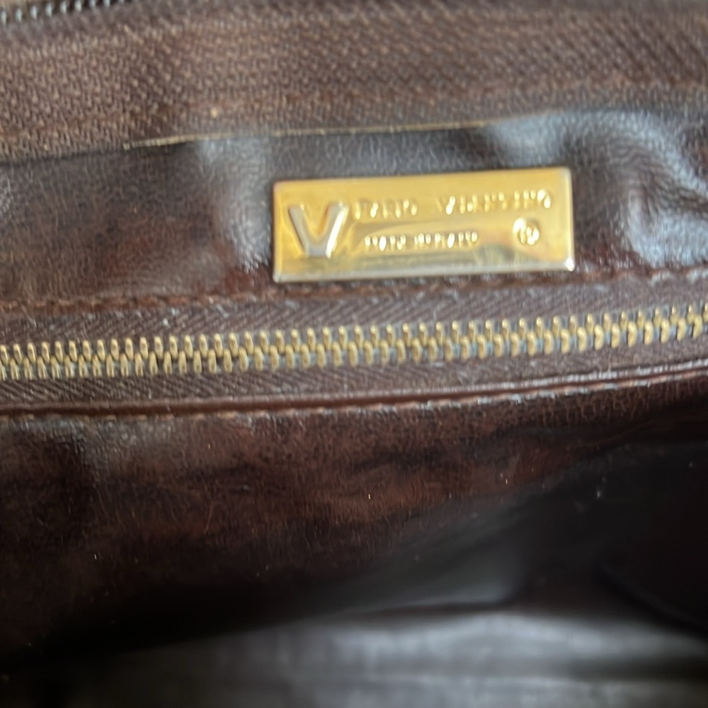 Chocolate brown VALENTINO CLUTCH with leather trim - Picture 11 of 13